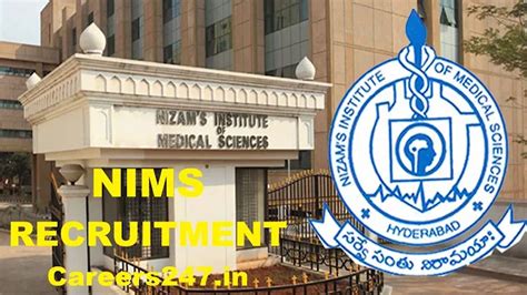 Nizam's Institute of Medical Sciences (NIMS), Hyderabad Recruitment ...