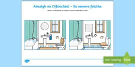 The Library Spot the Difference Worksheet / Worksheet