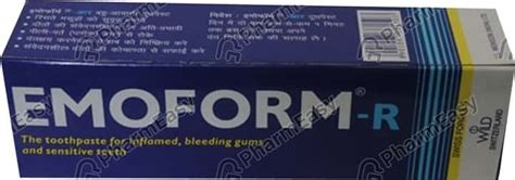 Buy EMOFORM R SUGAR FREE TUBE OF 100GM TOOTHPASTE Online & Get Upto 60% ...