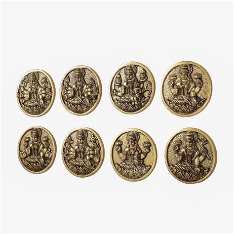 Brass Ashtalakshmi Round Wall Hangings Set - 4x4 – Budhshiv.com