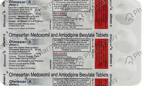 Olmesar A 20mg Strip Of 15 Tablets: Uses, Side Effects, Price & Dosage ...