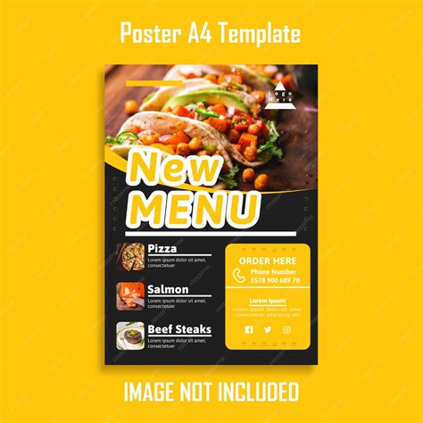 Template poster a4 for food restaurant | Premium Vector