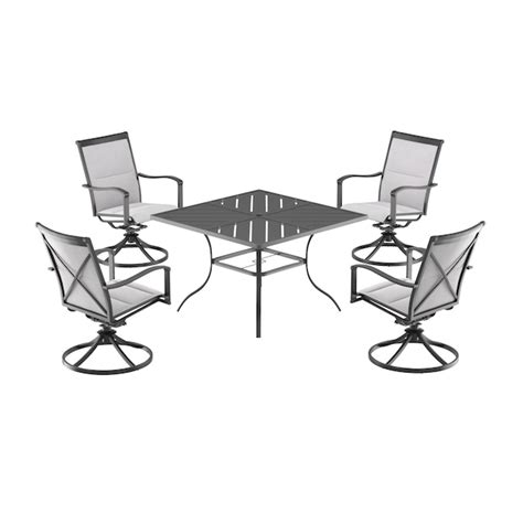 Style Selections Melrose Set of 2 Black Steel Frame Swivel Dining Chair ...