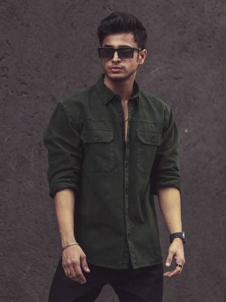 Powerlook Men Solid Casual Dark Green Shirt - Price History