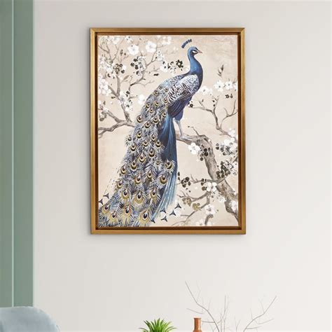 Buy Artistry Canvas Peacock On Branch Picture Frame - 60x80cm from Home ...