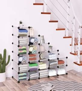 Sasimo 20-Door 20-Shelf Cube Organizer Micro Fiber Collapsible Wardrobe ...