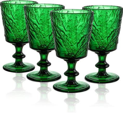 Amazon.com | Red Wine Glasses Set of 4-12 OZ Colored Glass Goblet ...