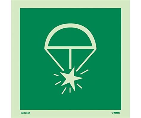 Nmc Imo205r Safety Sign Imo Symbol Rocket Parachute Flare 6x6 ...