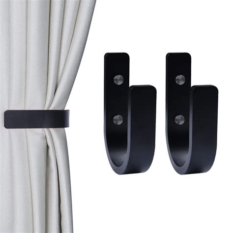 Amazon.com: OCIOLI 2 Pieces Curtain Tiebacks Wood Curtain Holdbacks U ...
