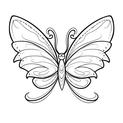 Butterfly Outline Coloring Pages Drawing Clipart Printable Template Cocoon Cutouts Cut ...