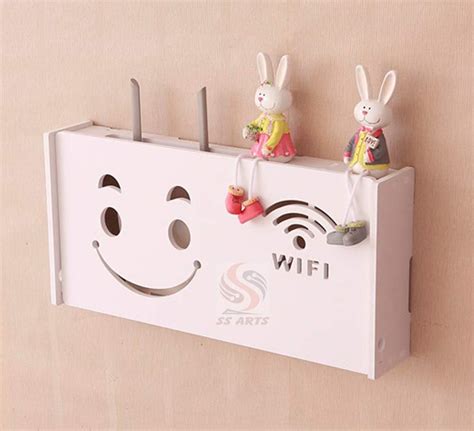SS ARTS Engineered Wood Wall Mount WiFi Router Stand/WiFi Shelf ...