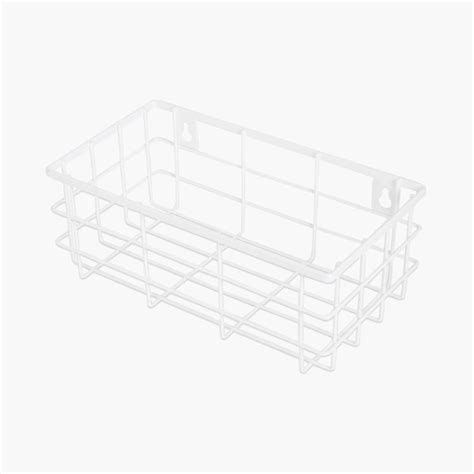 Buy Orion White Solid Metal Wall Mounted Basket - 25x10cm from Home ...
