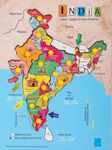 FRONY Indian Political Map Jigsaw Puzzle,States of India Learning ...