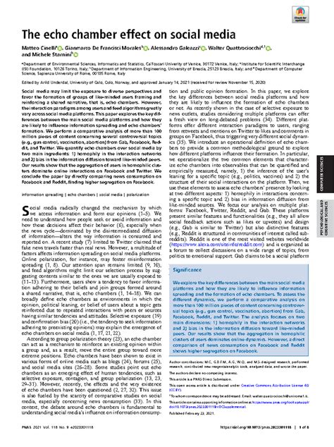 The echo chamber effect on social media - ####### COMPUTER SCIENCES ...