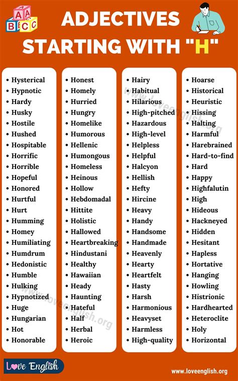 152 Adjectives that Start with H: Positive and Happy H Adjectives ...