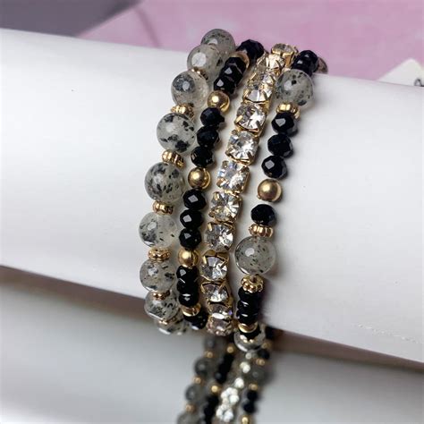 Set of 4 Ebony Manifestation Bracelet | Salty – Salty Accessories