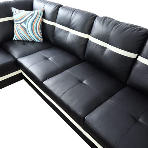 Buy SIENWIEY Sectional Sofa Set, L-Shape Faux Leather Couch Living Room ...