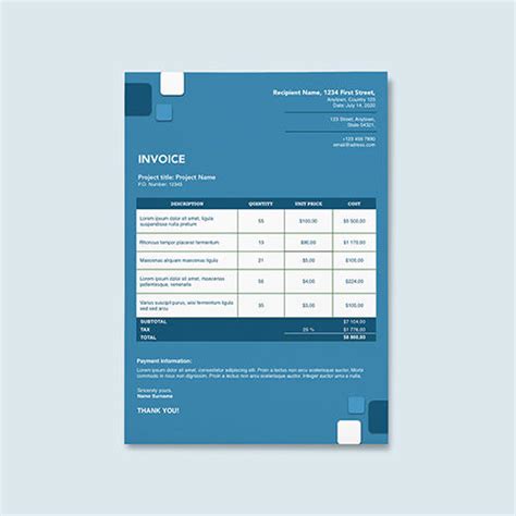Simple Blue Invoice Excel 的图像结果