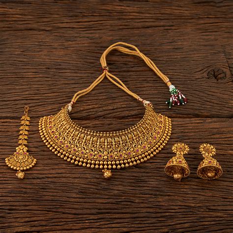 Antique Choker With Gold Plating – PolkiGemsJewellery
