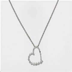 .25ctw Round Cut Diamond Heart-Shaped Pendant on 18" Necklace 10k White ...
