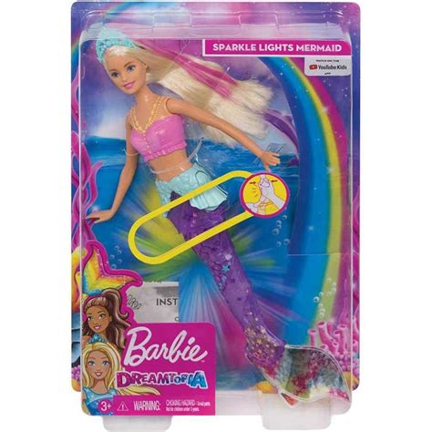 Buy Barbie Dreamtopia Sparkle Lights Mermaid Doll, Blonde Online at ...