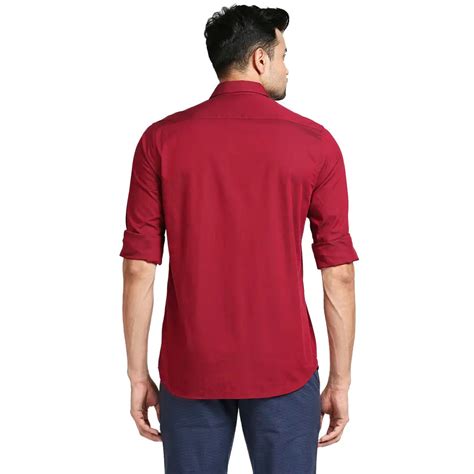 Men Red Tailored Fit Cross Dyed Cotton Full Sleeve Shirts – MyRaymond