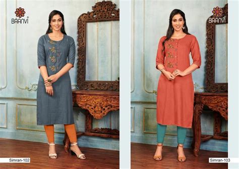 Baanvi Simran 1 Designer Embroidery Kurti : Textilecatalog