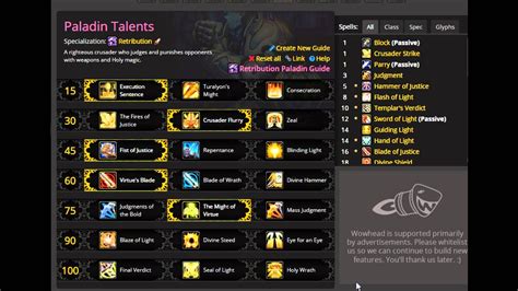 Legion: Ret Paladin Talent Tree Overview - YouTube