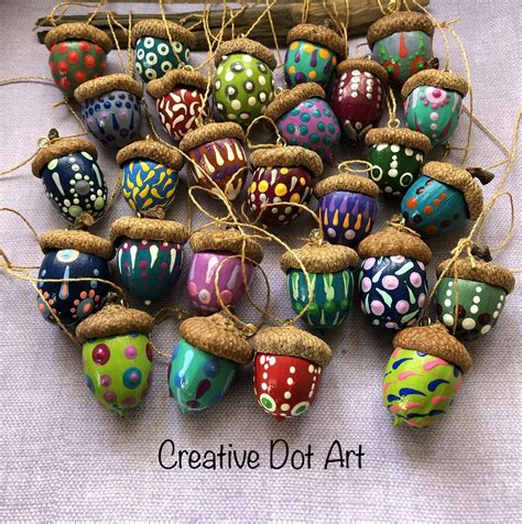 Hand Painted Acorn Christmas Ornaments | Acorn crafts, Crafts ...