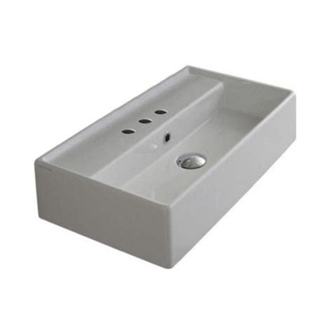 Nameeks Teorema White Ceramic Wall-mount Rectangular Modern Bathroom ...