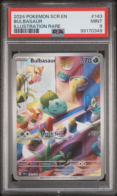 2024 Pokemon Scr En-stellar Crown 143 Bulbasaur Illustration Rare PSA 9 ...
