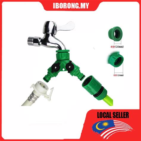 2 Way Garden Water Pipe Connectors Adapter Hose Splitter Y Shape ...