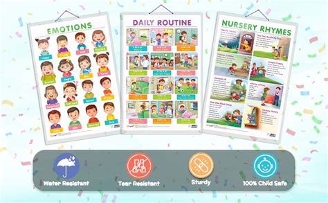 Buy Set of 3 EMOTIONS, DAILY ROUTINE and NURSERY RHYMES Early Learning ...