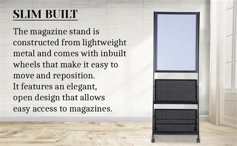 Chrome Floor Display Magazine Stand & Newspaper Holder, Organiser Rack ...