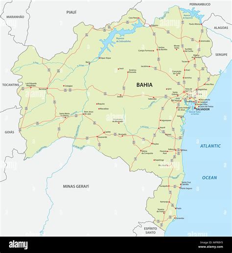 road vector map of the brazilian state bahia Stock Vector Image & Art - Alamy