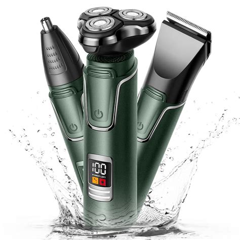 Electric Shaver Razor for Men, 3 in 1 Men's Cordless LED Display IPX7 ...