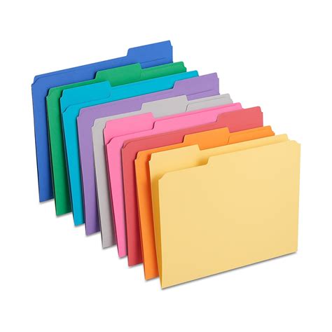 Staples Colored Top-Tab File Folders 3 Tab 9 Color Assortment Letter ...