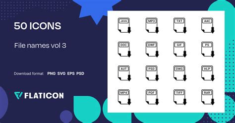 File names vol 3 Icon Pack | Outline | 50 .SVG Icons