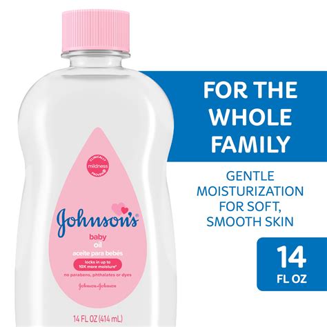 Johnson's Baby Oil, Mineral Oil, Baby Massage Oil, Original, 14 fl. oz ...