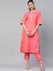 Buy Pink Self Design Chanderi Silk Straight Kurta With Trousers Online ...