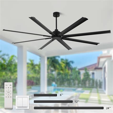 84 Inch Industrial Ceiling Fans without Lights?Large Ceiling Fan with 8 ...