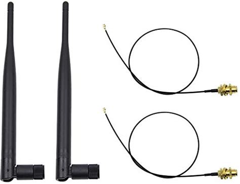 2 x 2.4GHz 6dBi Indoor Omni-Directional WiFi Antenna 802.11n/b/g RP-SMA ...