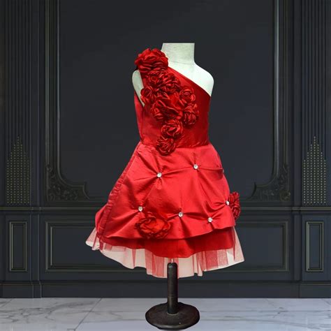 Kids One Shoulder Dress - Buy One Side Shoulder Gown for Baby Girl