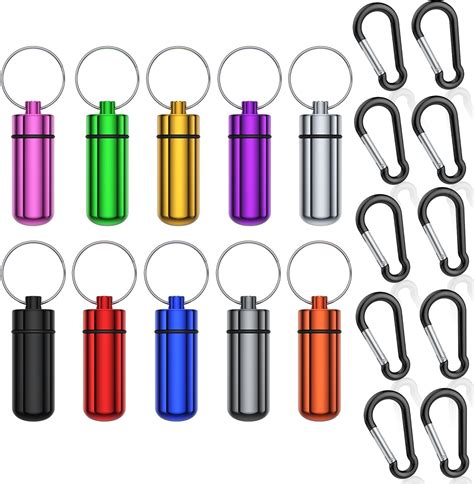 Amazon.com: Urekt Small Portable Pill Case with Keychain, (10 Pack + 10 ...