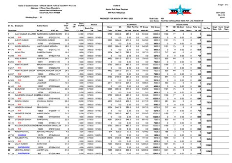 454 wage sheet-73847 - 454 admin Above Bank of Maharastra II Floor ...