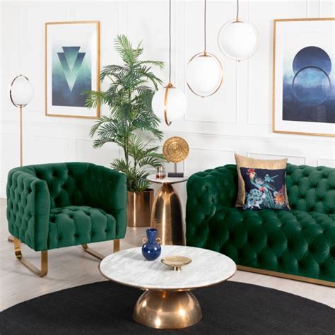 Grosvenor Armchair - Bottle Green - Brushed Brass / My-Furniture