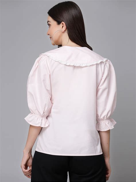 Style Quotient Women Solid Ligh Pink Polycotton Smart Casual Shirt ...