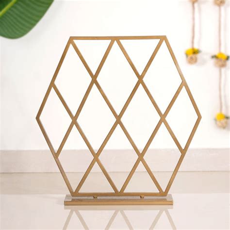 Hexagonal Puja Backdrop Metal Frame With Lotus Hangings Online ...