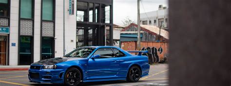 Download wallpaper Nissan, GT-R, Blue, Skyline, R34, NISMO, section ...