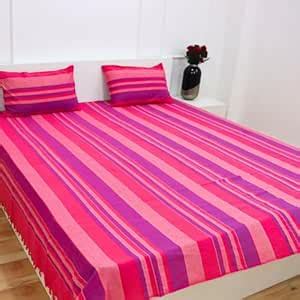 Buy theindiglobal 210 TC Premium Handloom Cotton Double Bedsheet with 2 ...